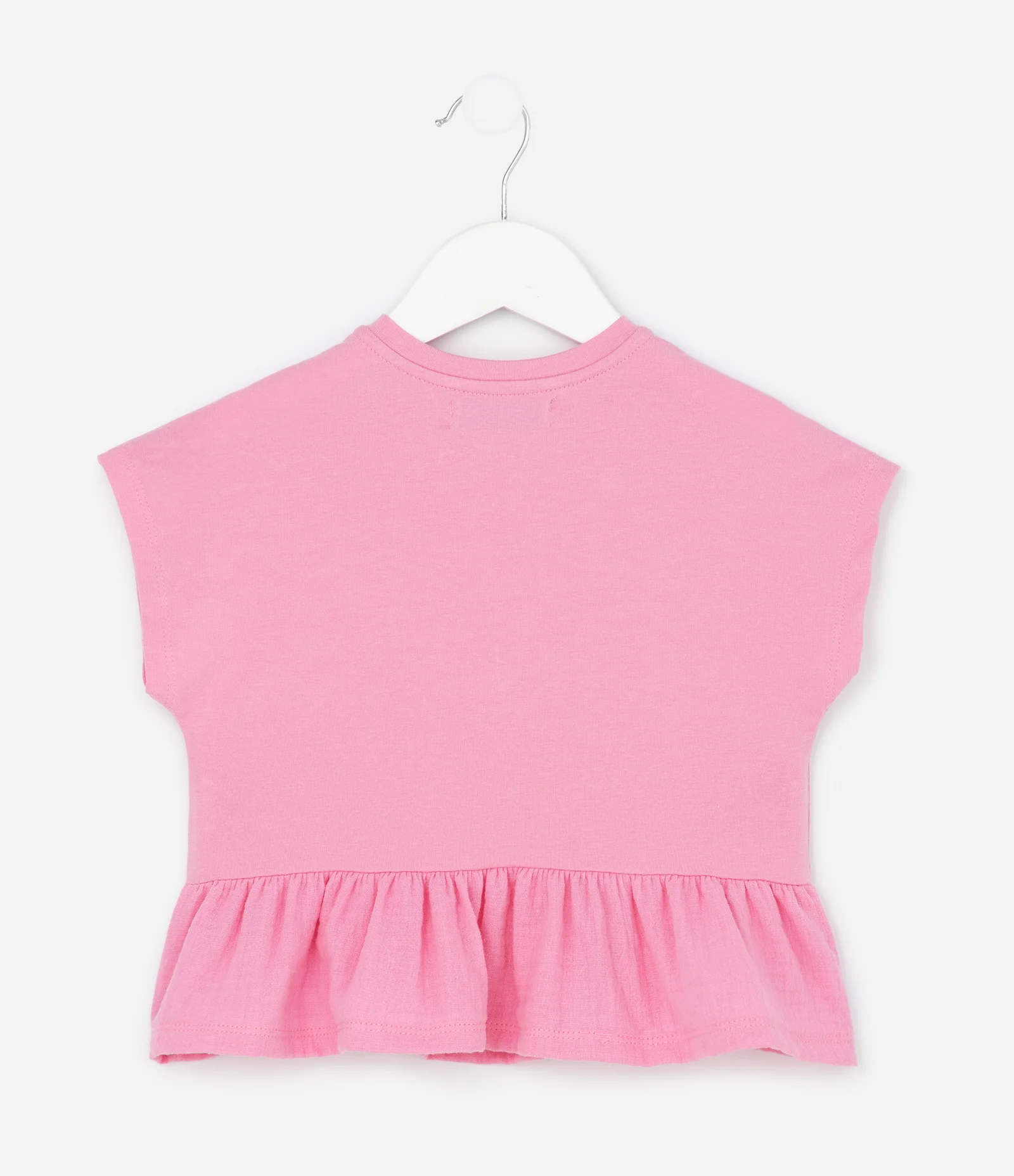 Blusa Infantil com Bordado e Babado - Tam 1 a 6 Anos Rosa 2
