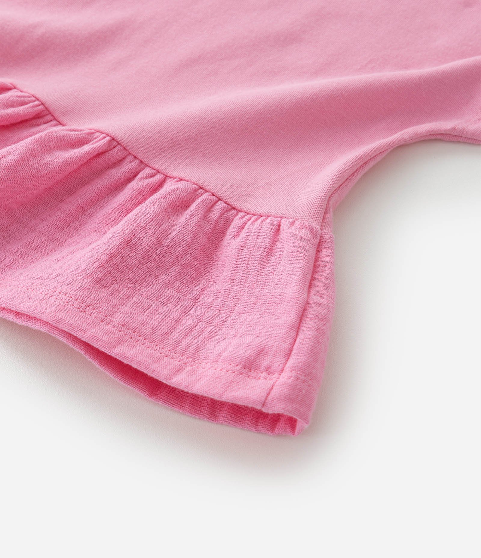 Blusa Infantil com Bordado e Babado - Tam 1 a 6 Anos Rosa 4