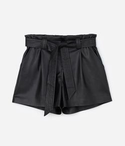 Short Clochard em PU com Faixa Curve & Plus Size