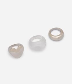 Kit 03 Anéis com Formatos Variados