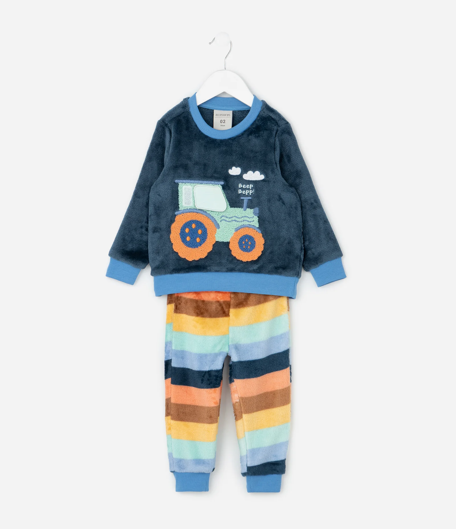 Pijama Longo Infantil com Estampa de Carrinho - Tam 1 a 4 Anos Multicores 1