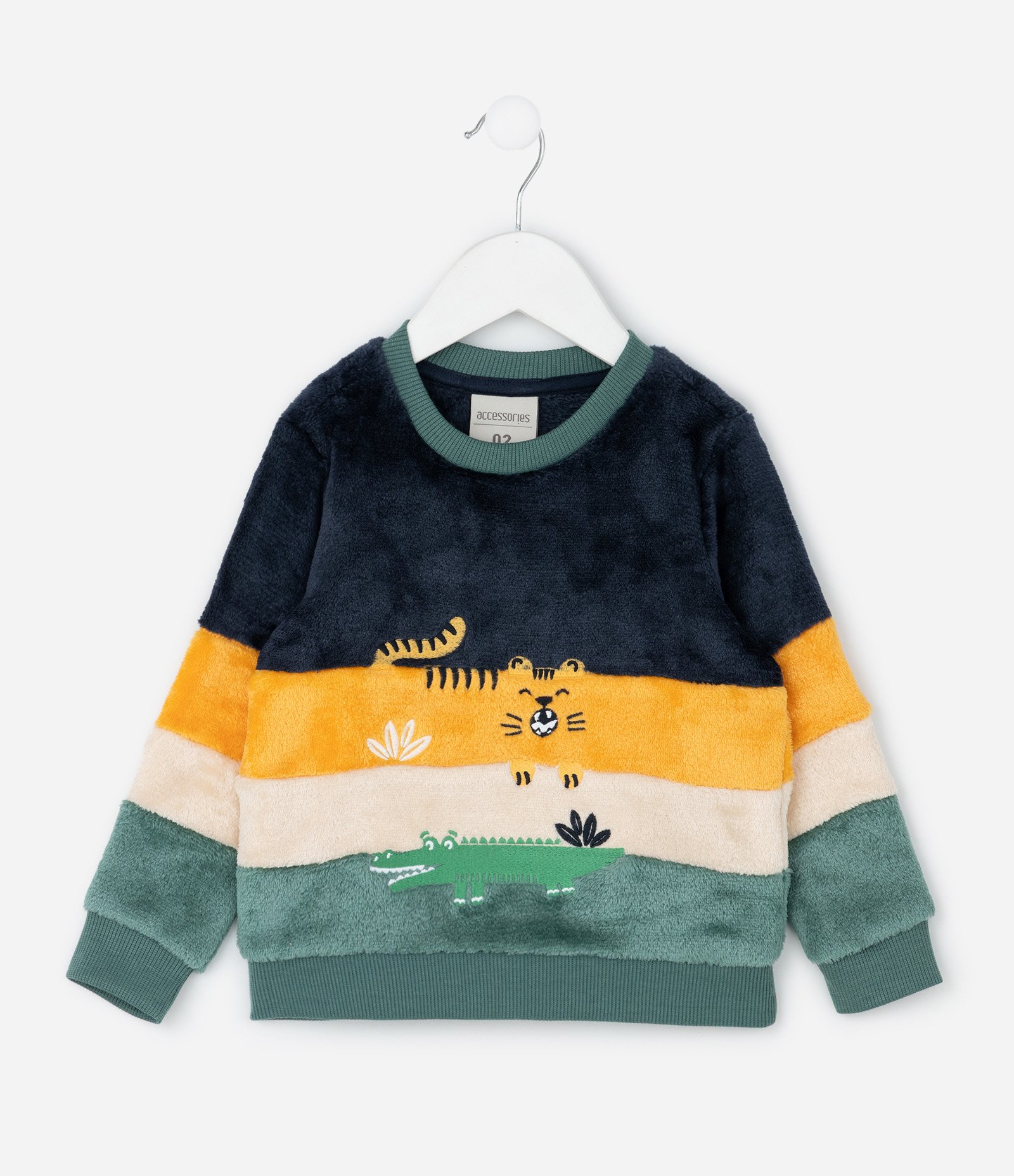 Pijama Infantil com Estampa Animais e Blocos de Cores – Tam 1 a 4 Anos Verde 2