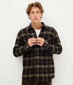 Camisa Manga Longa em Flanela Xadrez