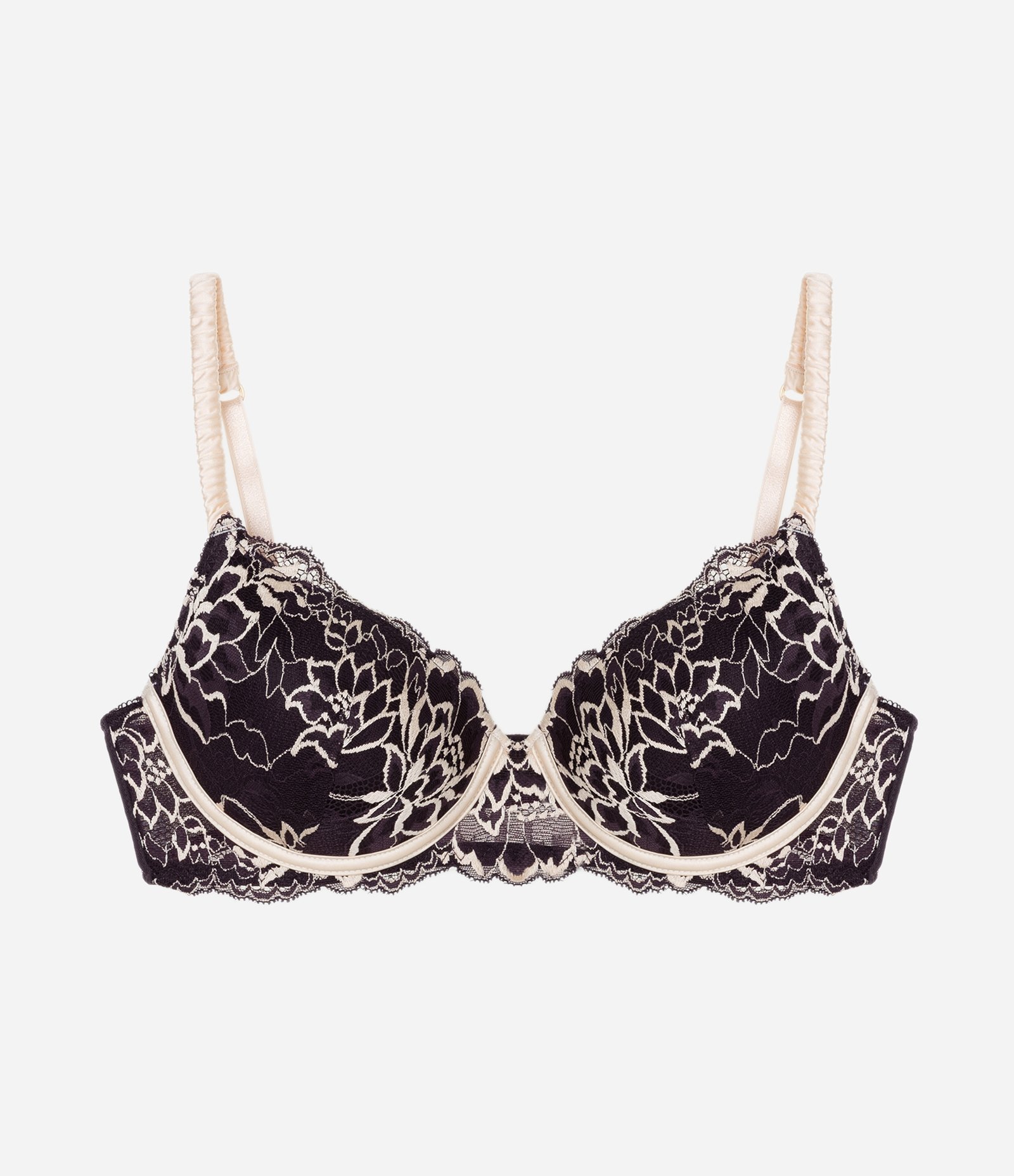 Sutiã Meia Taça em Renda Floral com Bojo Roxo 4