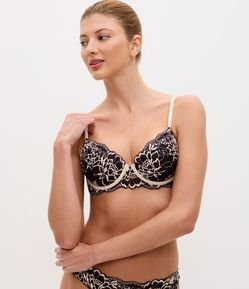Sutiã Meia Taça em Renda Floral com Bojo