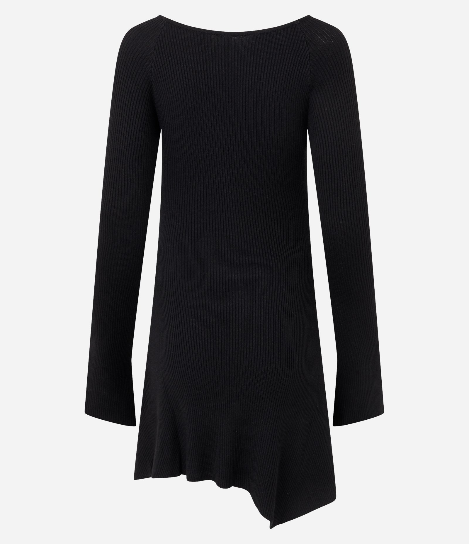 Vestido em Tricô com Decote Ombro a Ombro e Manga Alongada Preto 3