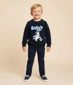 Casaco Infantil Chenille com Bordado Bluey Futebol – Tam 1 a 6 Anos