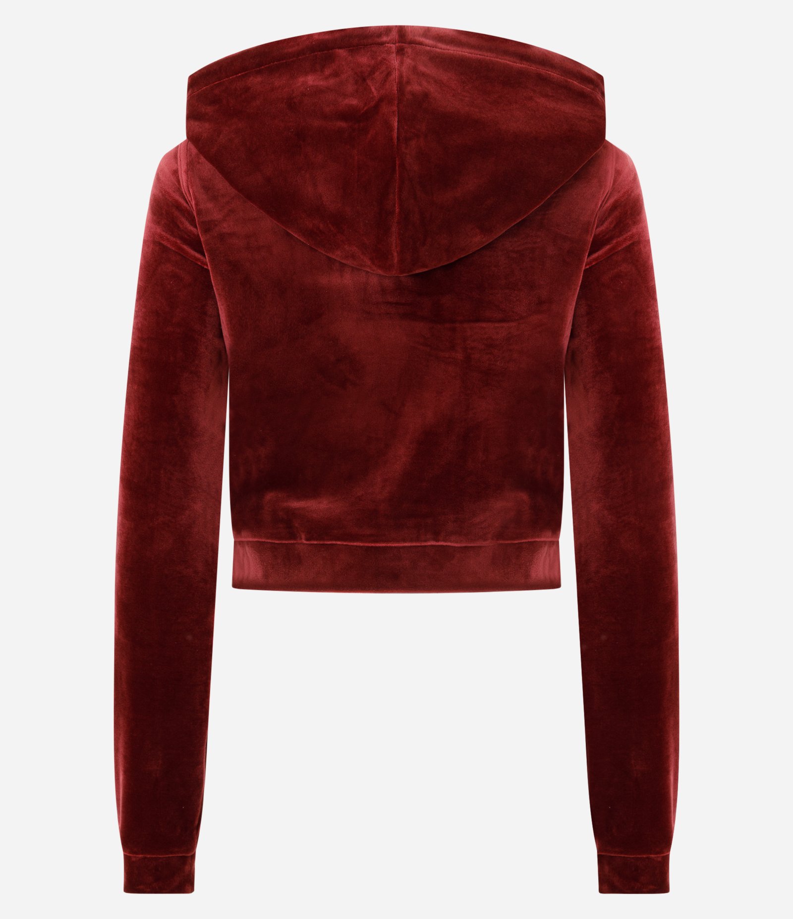 Casaco Aberto em Plush com Zíper e Bolsos Vermelho 3