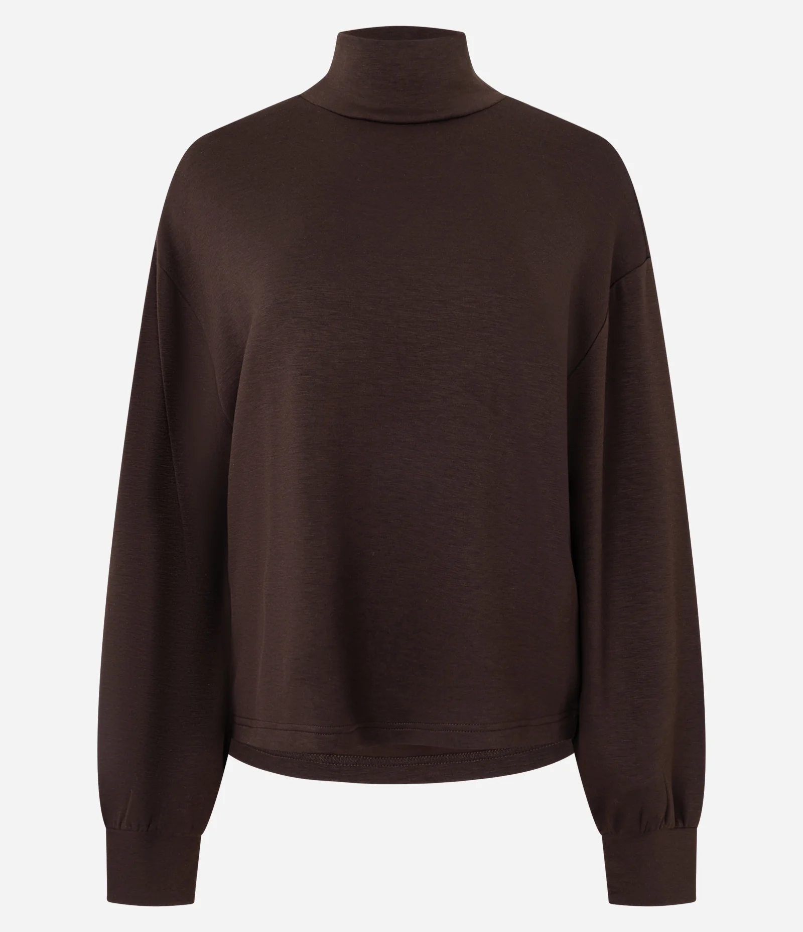 Blusão Fechado em Modal com Golinha Marrom 1