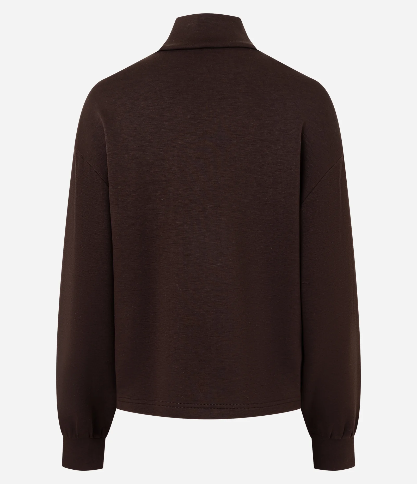 Blusão Fechado em Modal com Golinha Marrom 2