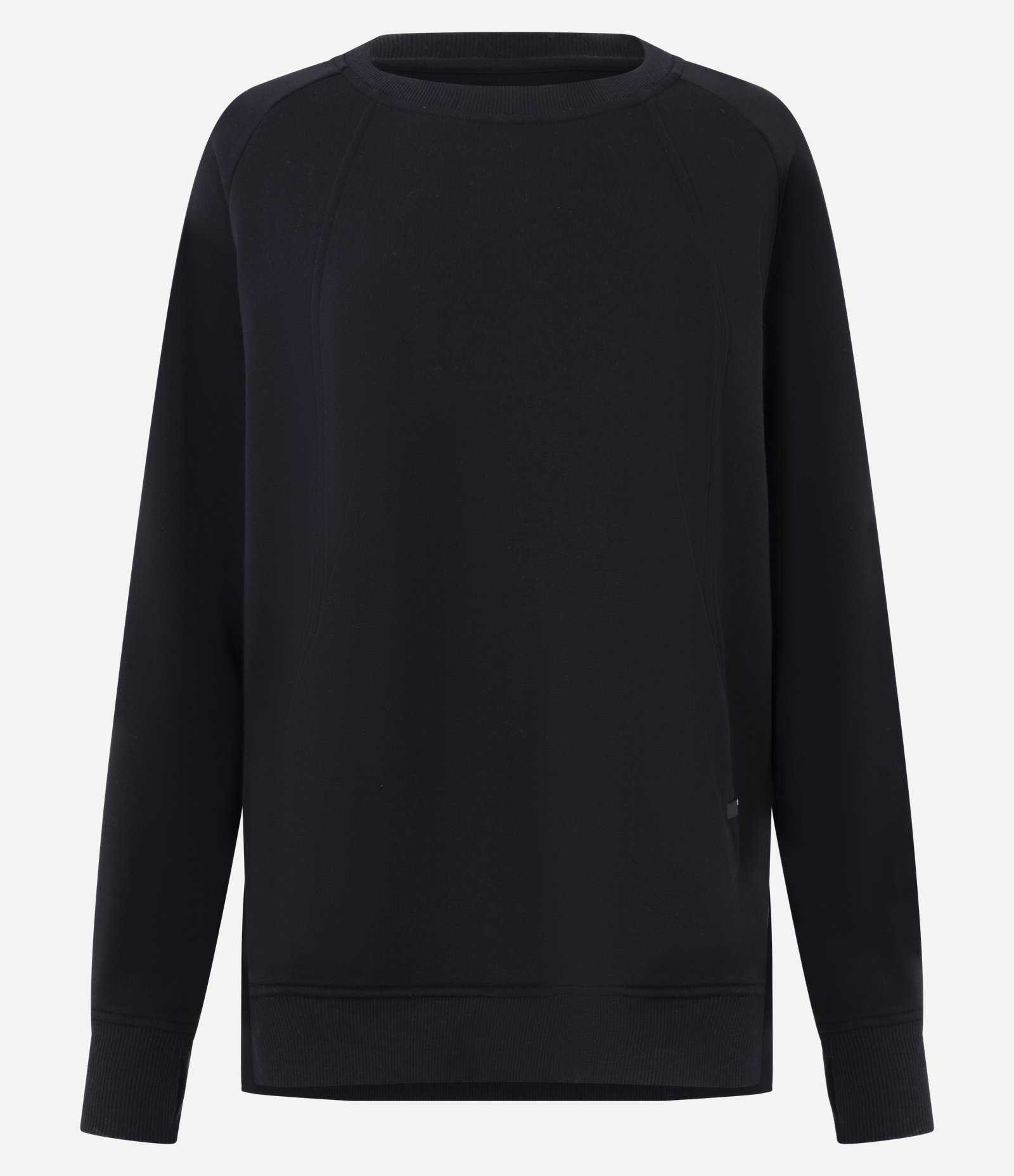 Casaco Fechado Oversized Esportivo em Algodão com Fenda Lateral Preto 5