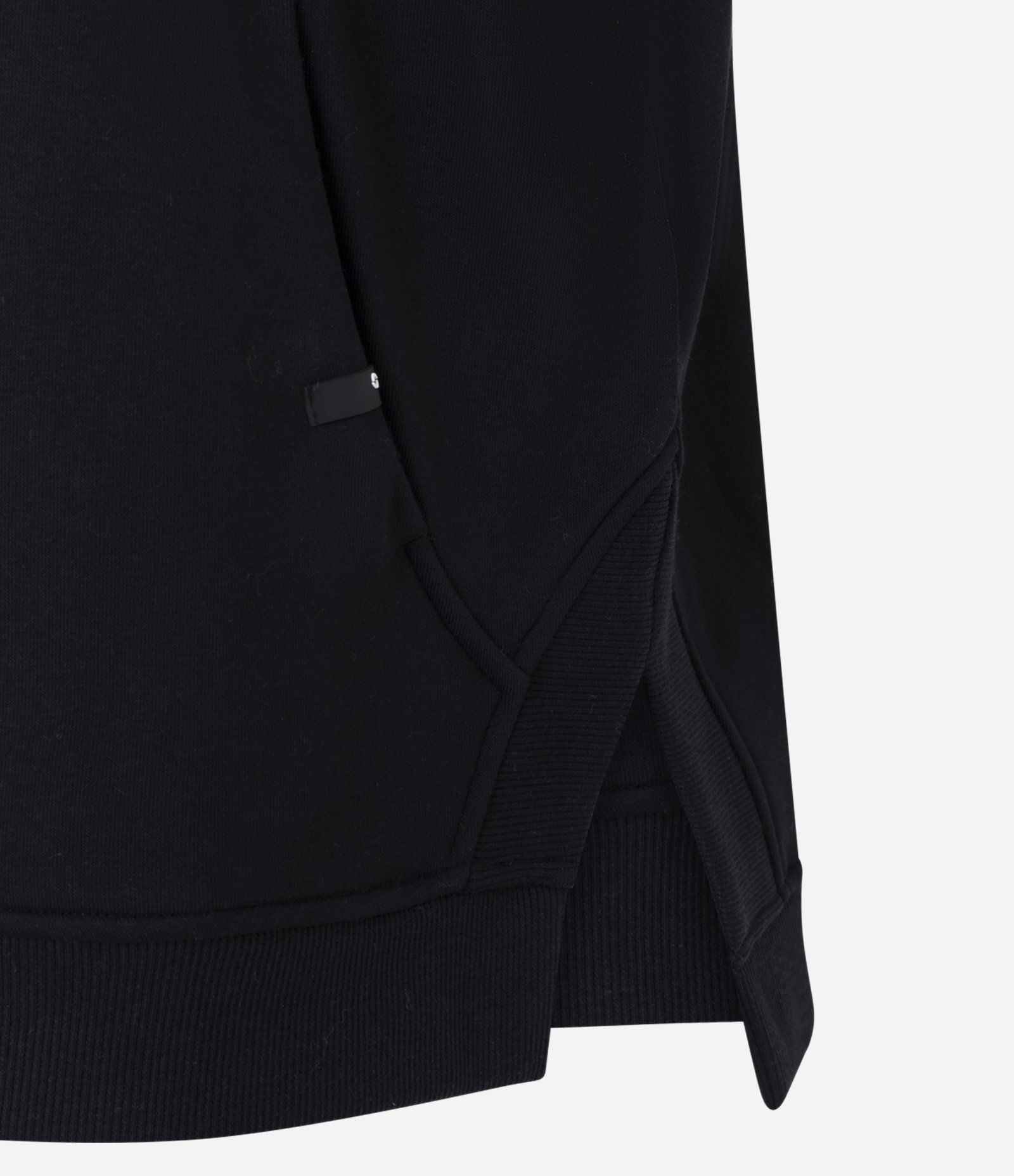 Casaco Fechado Oversized Esportivo em Algodão com Fenda Lateral Preto 7