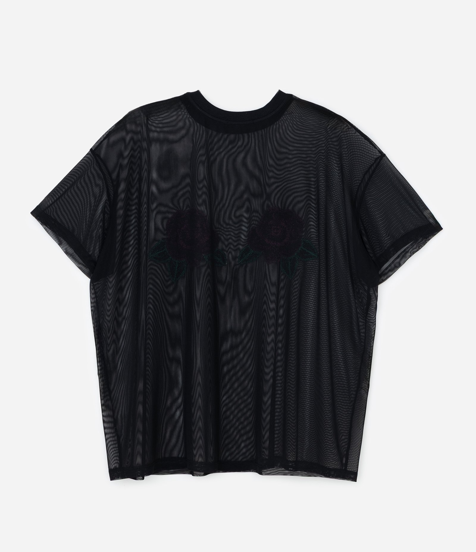 Camiseta Over em Tule Bordada Curve & Plus Size Preto 6