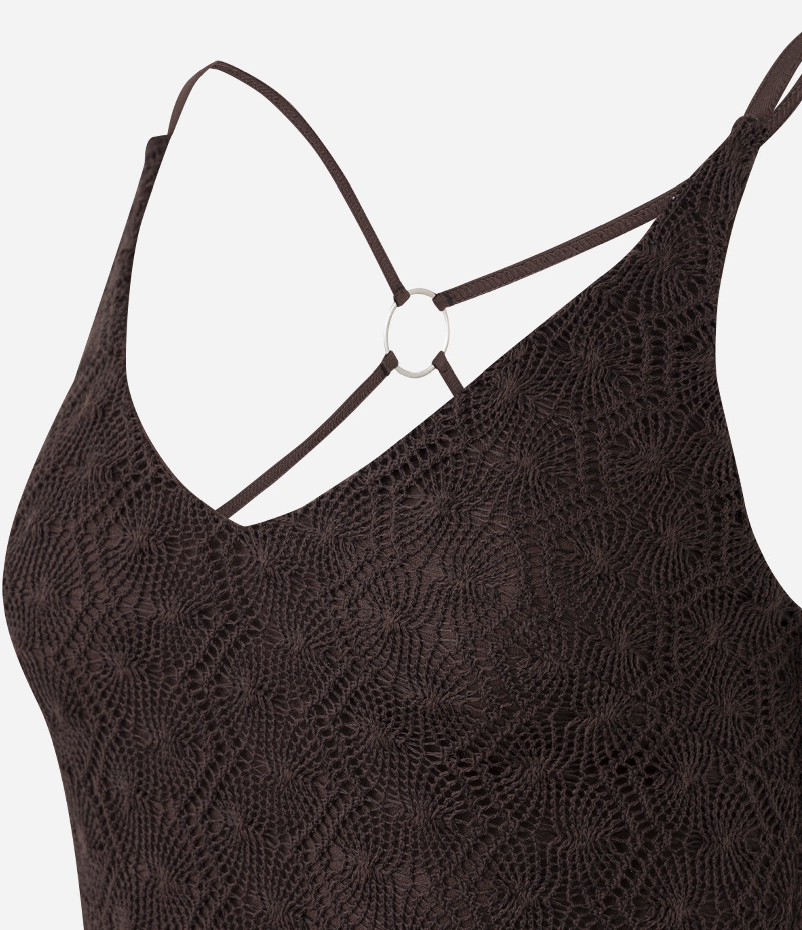 Vestido New Midi em Trico com Aviamento nas Costas Marrom 7