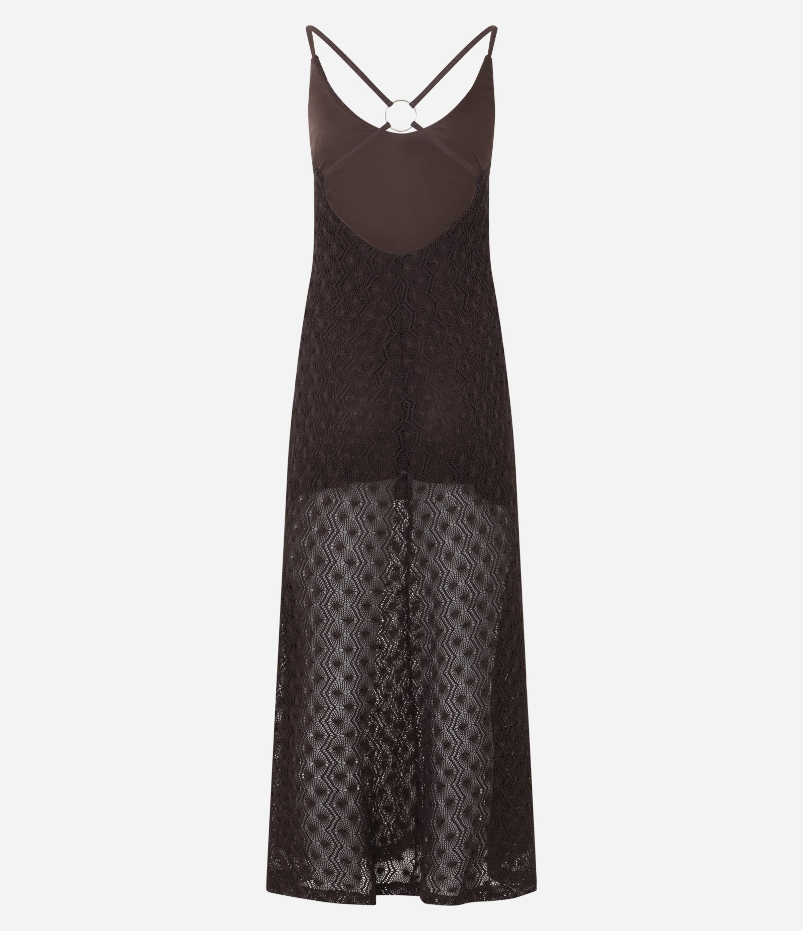 Vestido New Midi em Trico com Aviamento nas Costas Marrom 8