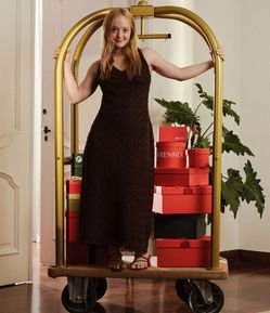 Vestido New Midi em Trico com Aviamento nas Costas