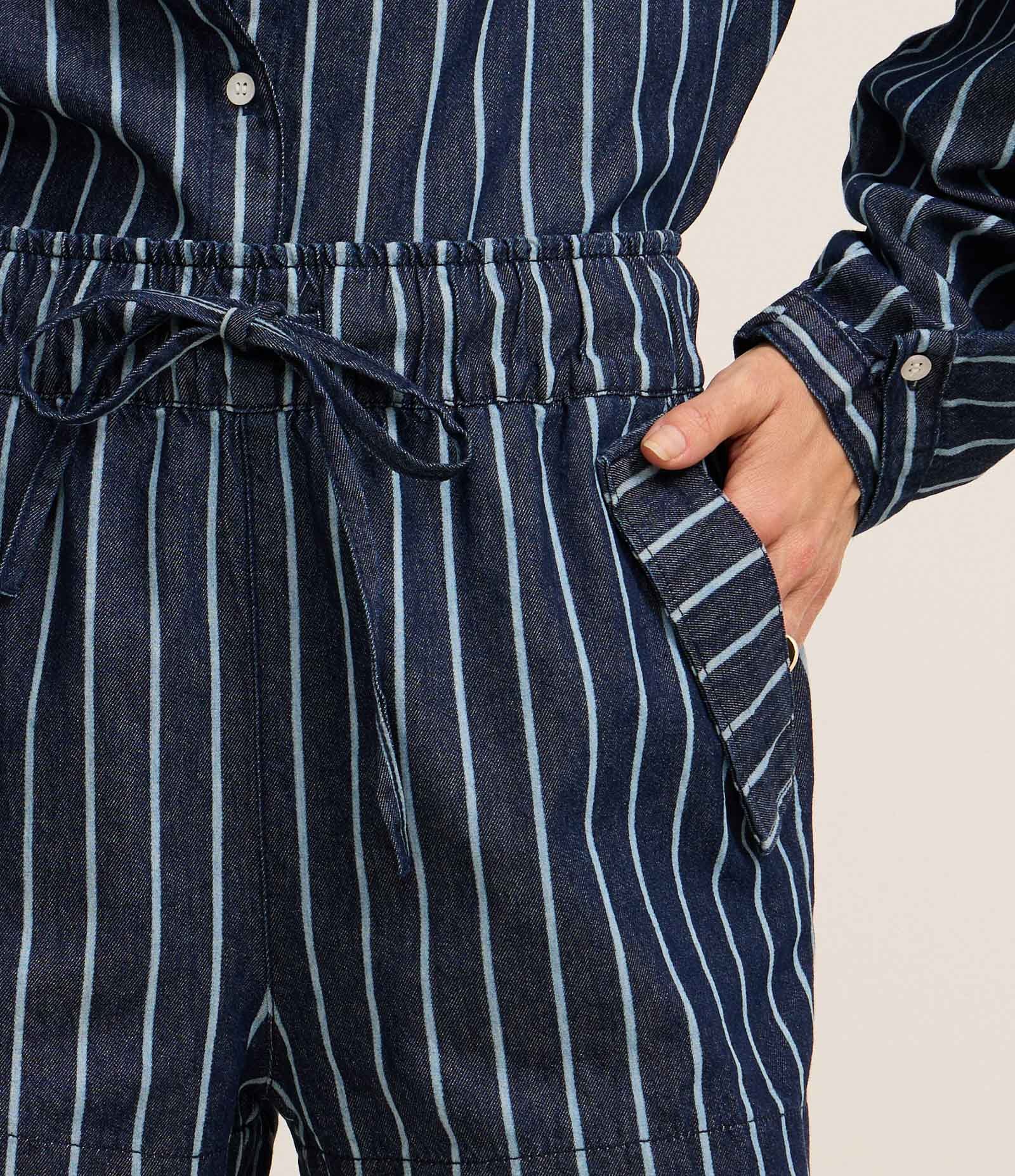 Short Runner em Jeans com Listras Azul 3