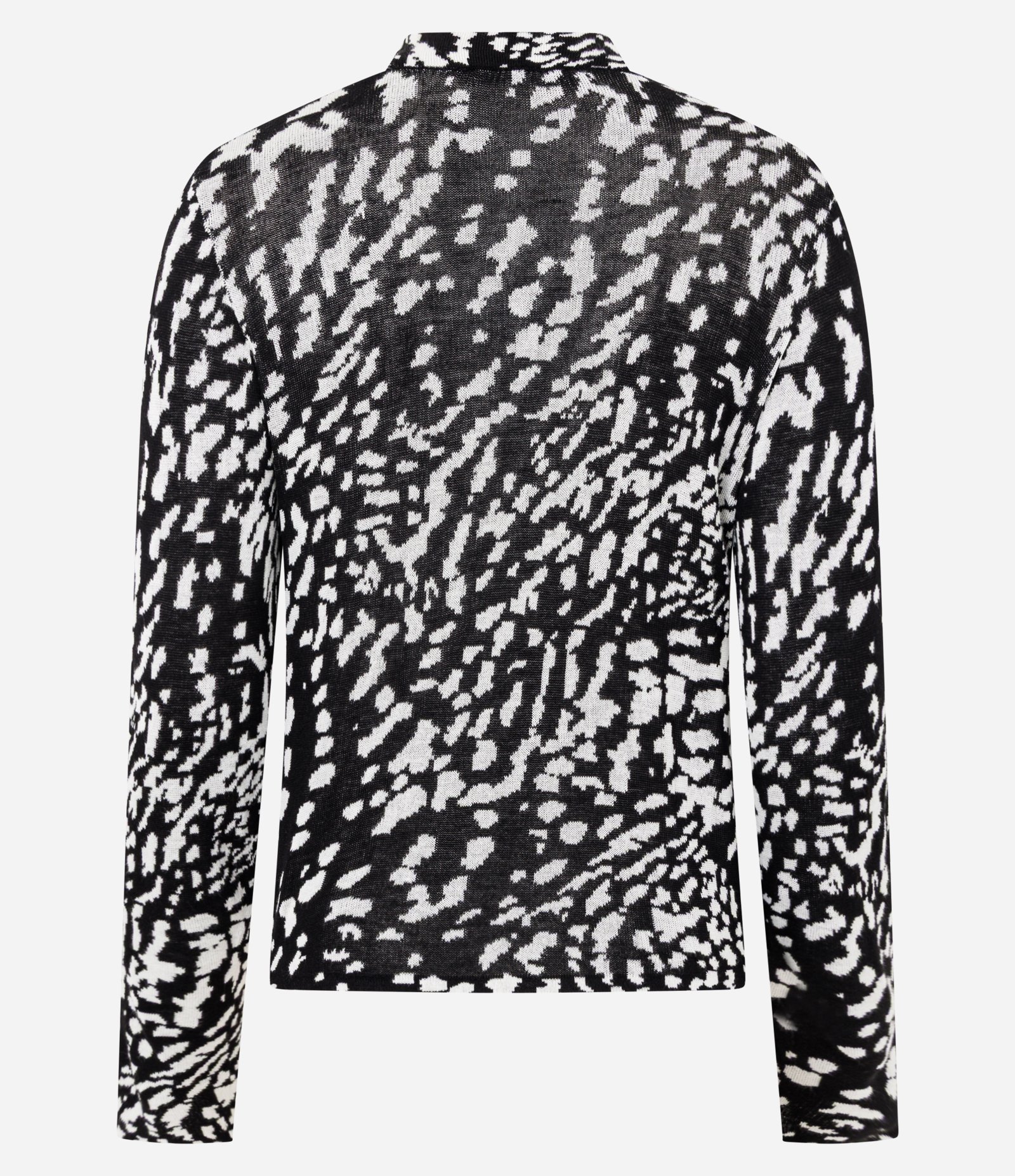 Blusa Regular em Tricô com Estampa Animal Print Preto 3