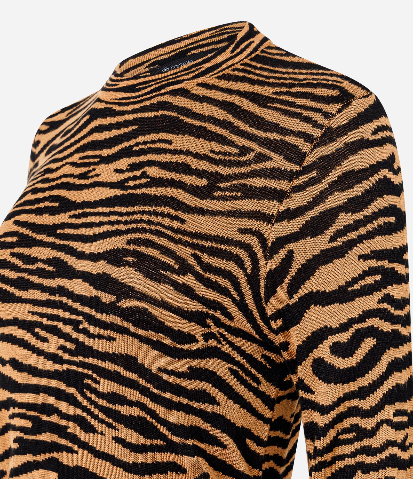 Blusa em Tricô com Manga Longa e Estampa Animal Print Marrom 2