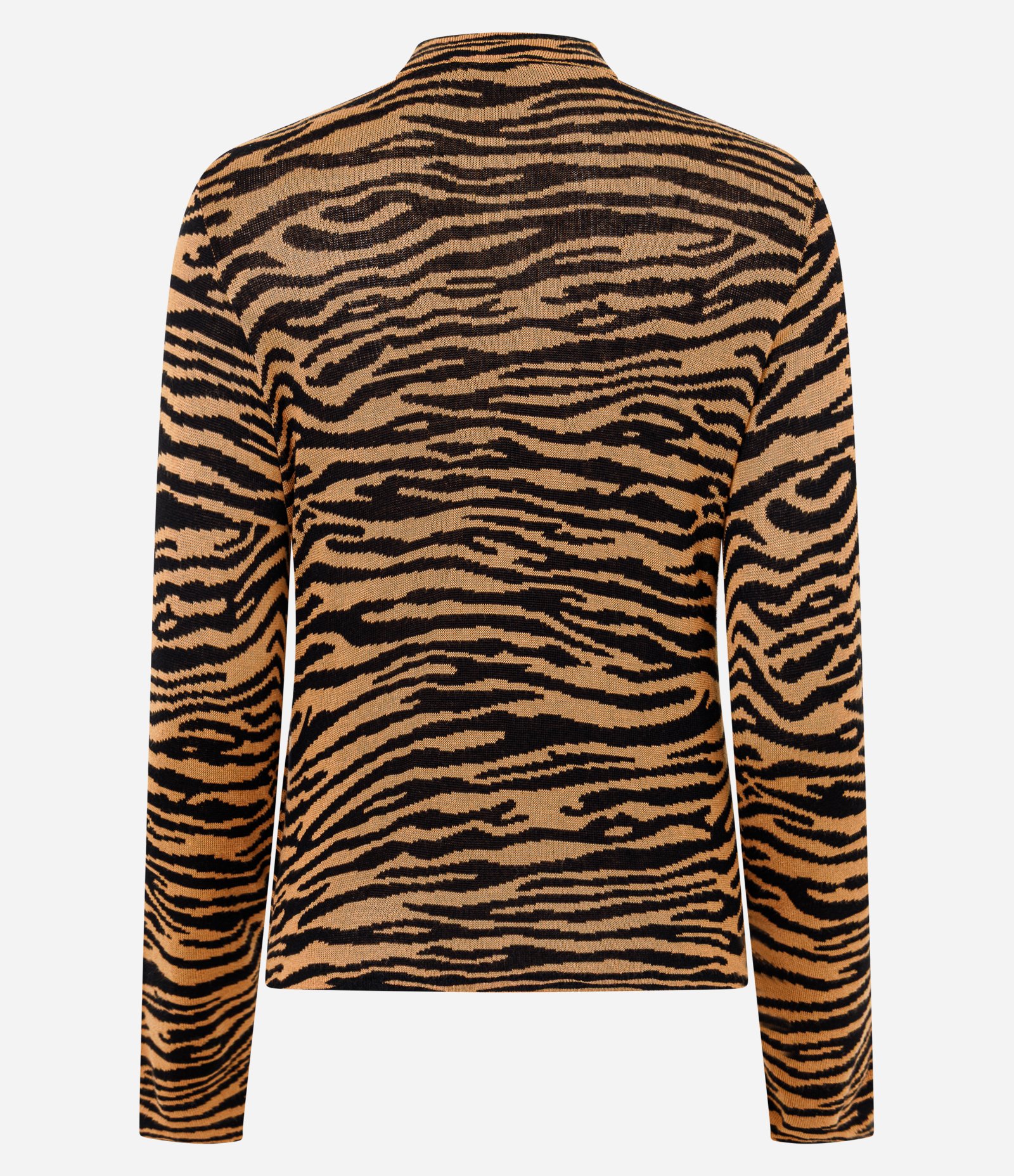 Blusa em Tricô com Manga Longa e Estampa Animal Print Marrom 3