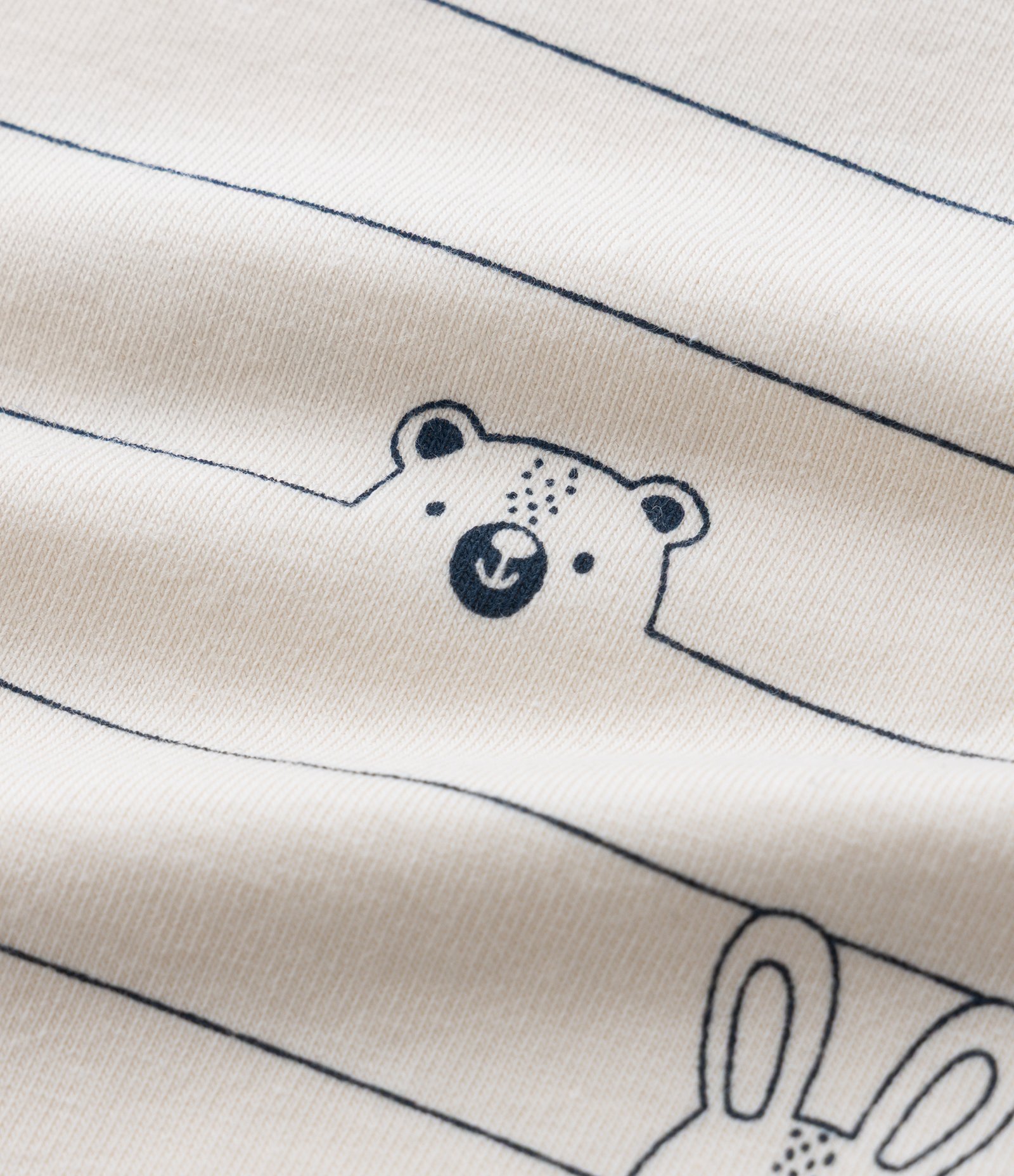 Body Infantil com Estampa de Listras e Bichinhos - Tam 0 a 18 Meses Bege 3