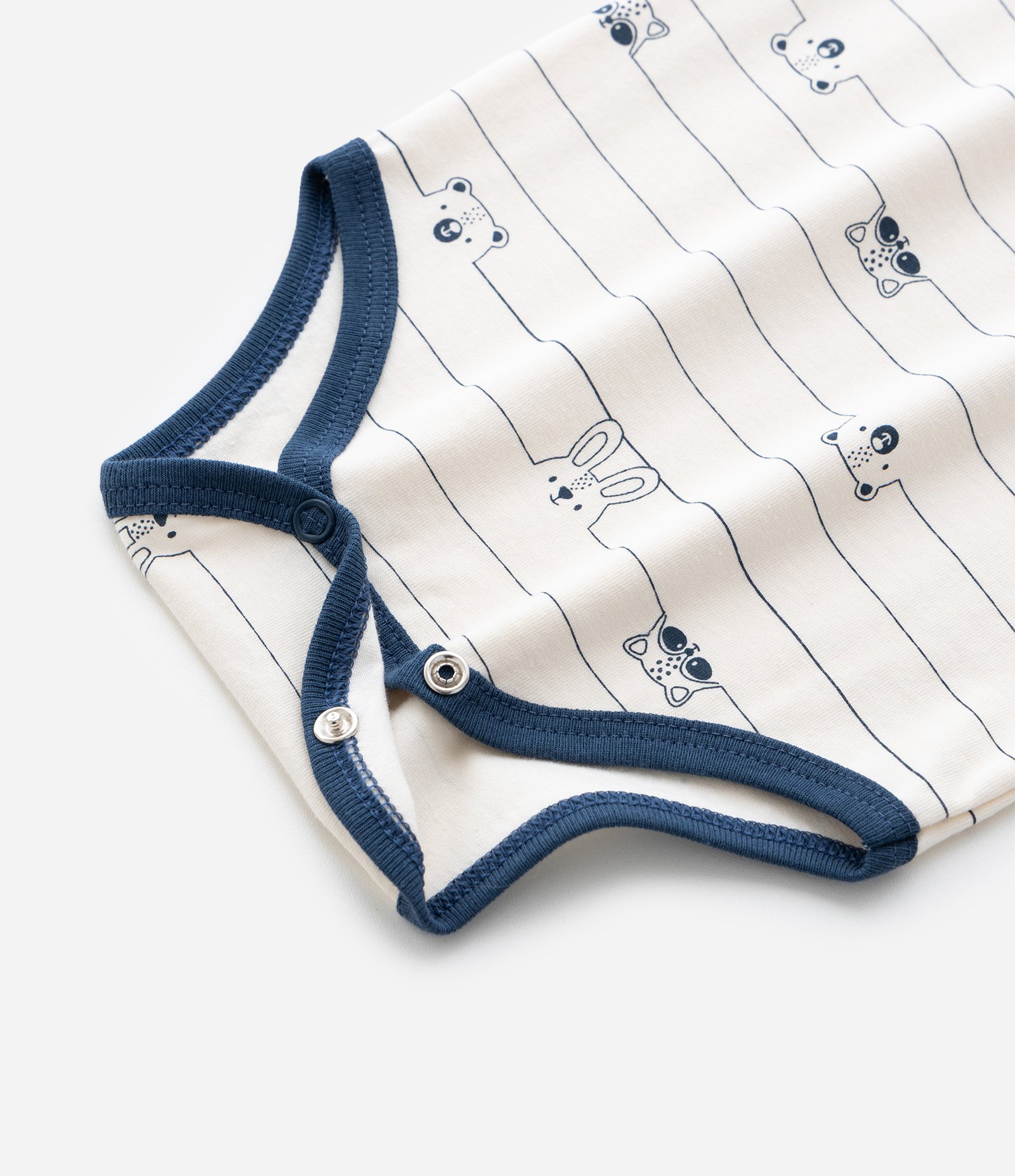 Body Infantil com Estampa de Listras e Bichinhos - Tam 0 a 18 Meses Bege 5