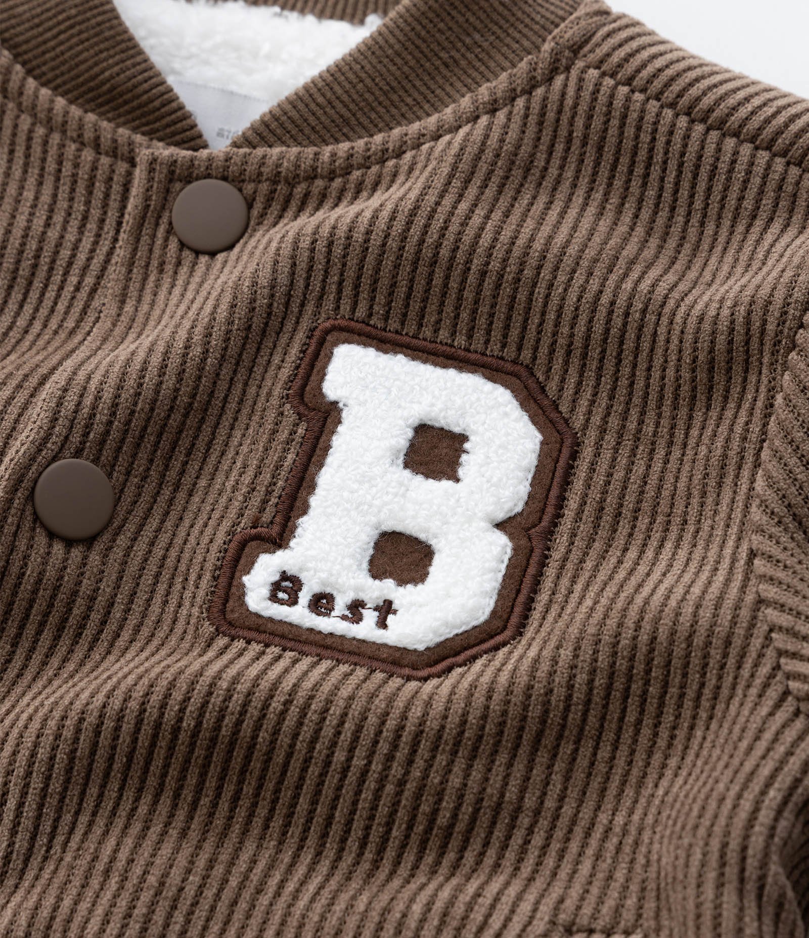 Jaqueta Bomber Infantil em Veludo com Forro Sherpa – Tam 1 a 6 Anos Marrom 8