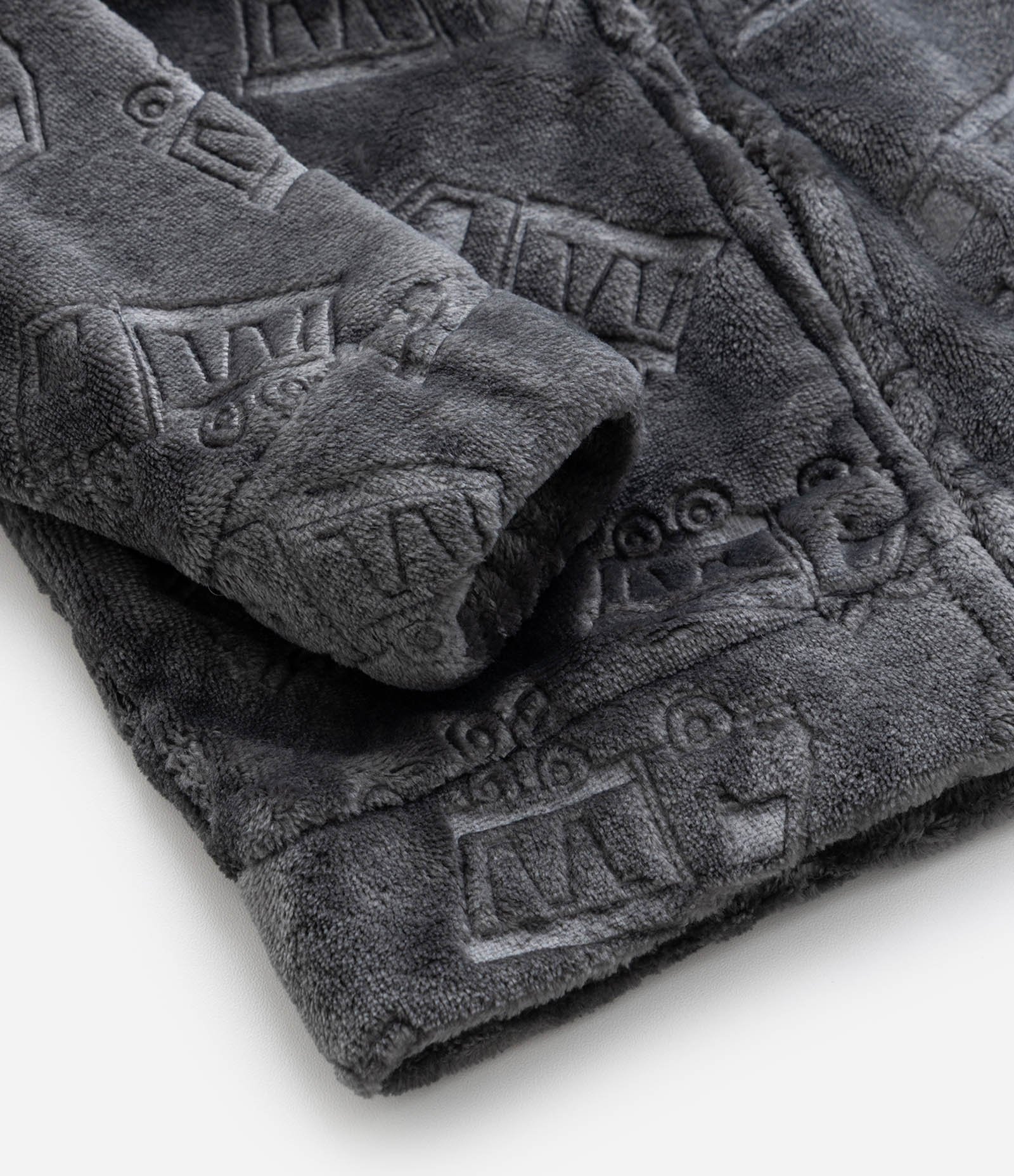 Casaco Infantil com Capuz e Estampa Caminhões em Relevo – Tam 1 a 6 Anos Cinza Grafite 6