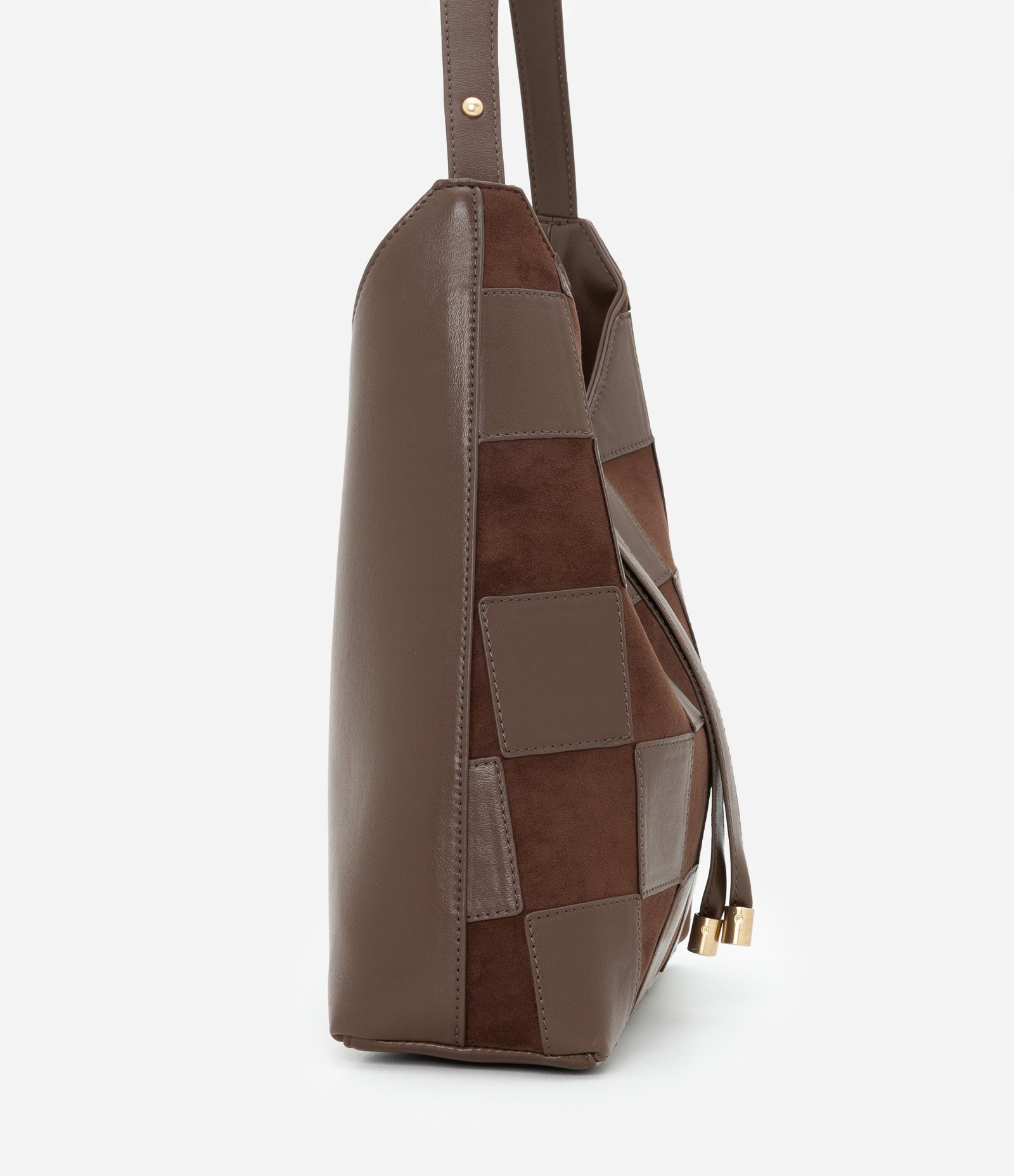 Bolsa Hobo Média em PU Texturizado Marrom 2