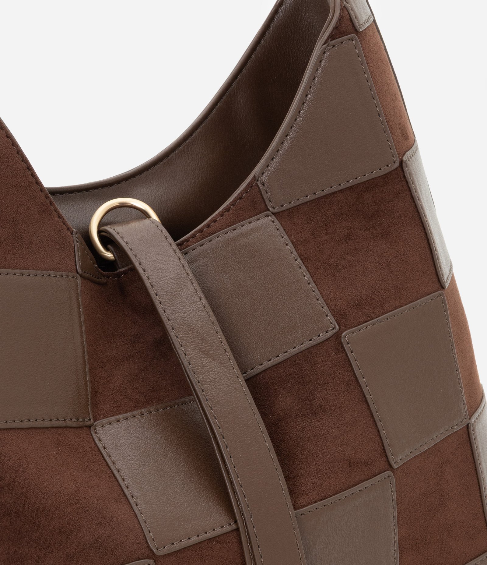 Bolsa Hobo Média em PU Texturizado Marrom 5