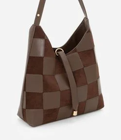 Bolsa Hobo Média em PU Texturizado