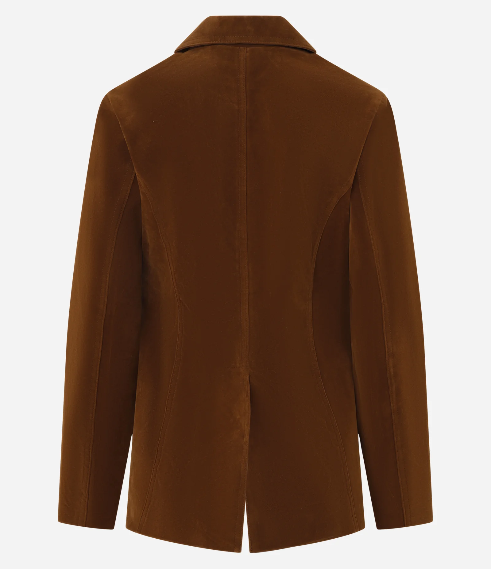 Blazer em Suede com Bolsos e Fechamento por Botões Marrom 5