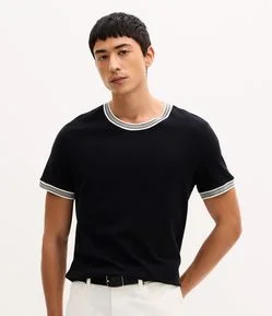 Camiseta Regular em Algodão Texturizado