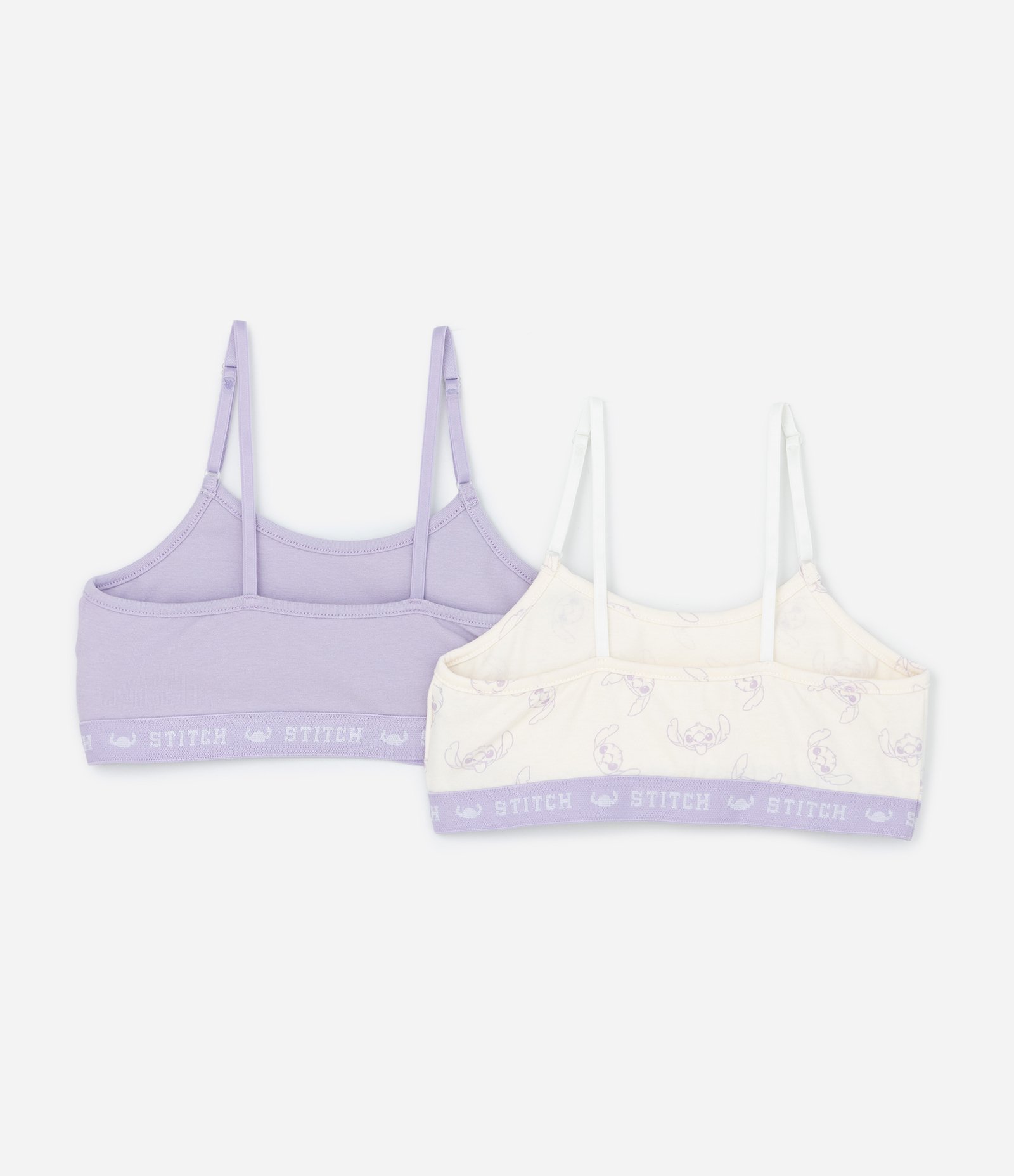 Kit 02 Sutiãs Infantis em Algodão com Estampa Stitch - Tam 9 A 14 Anos Sortido 2