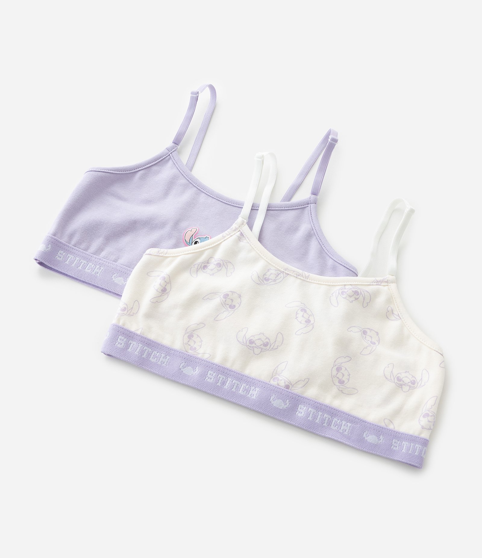 Kit 02 Sutiãs Infantis em Algodão com Estampa Stitch - Tam 9 A 14 Anos Sortido 6