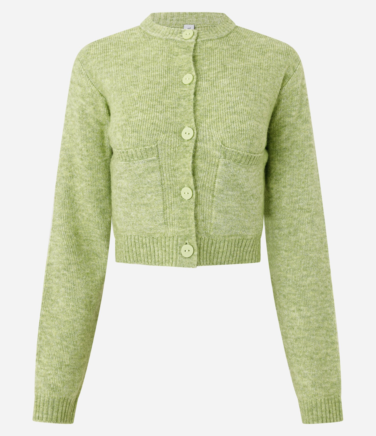 Cardigan Curto em Tricô com Textura Atoalhada Verde 5