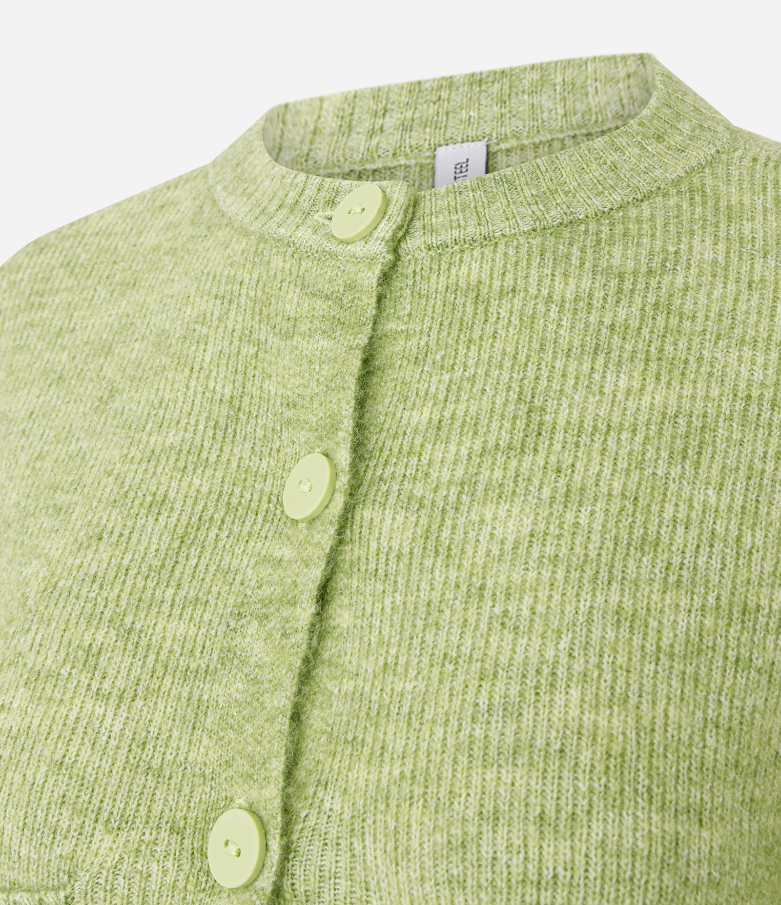 Cardigan Curto em Tricô com Textura Atoalhada Verde 6