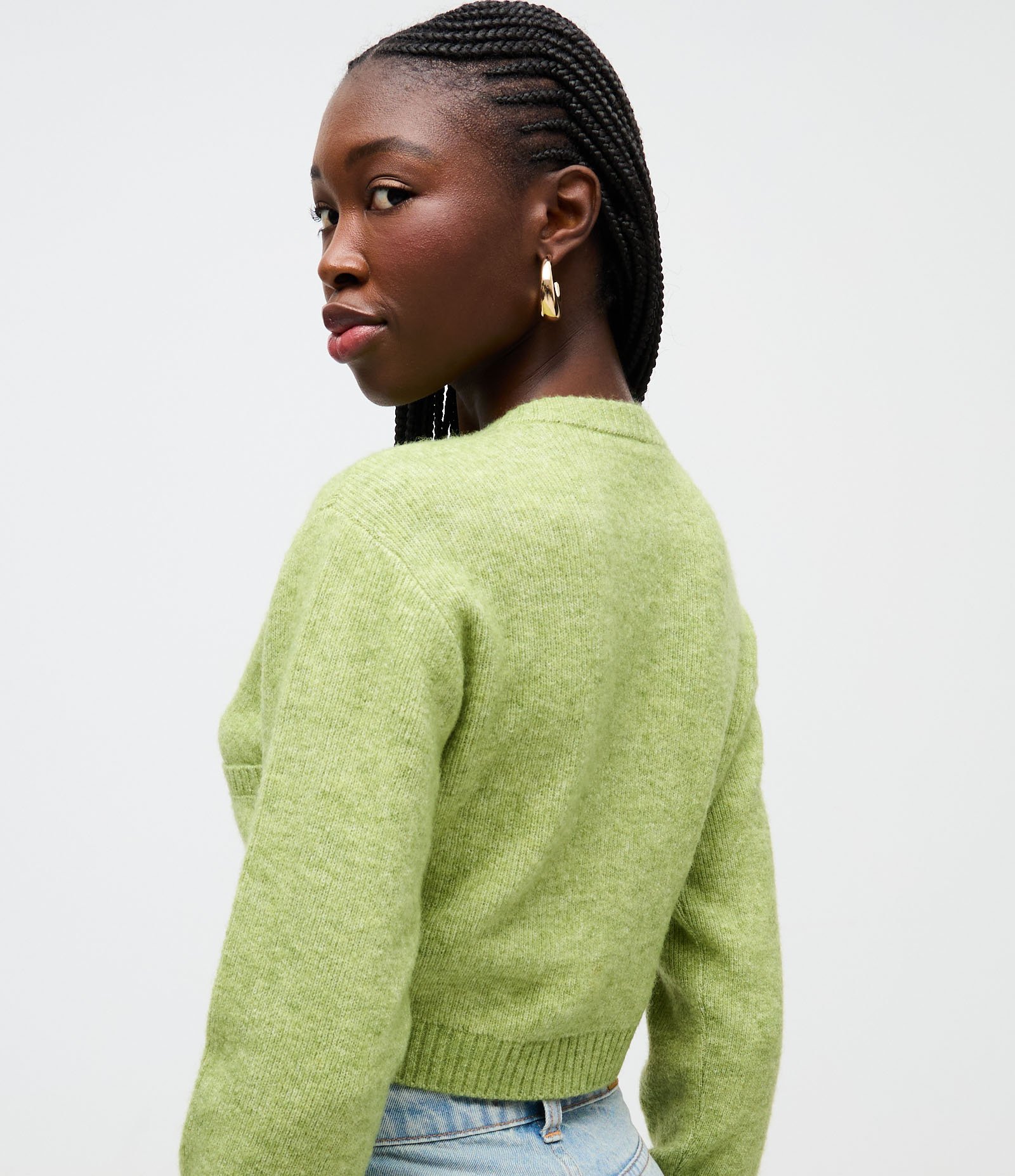 Cardigan Curto em Tricô com Textura Atoalhada Verde 4