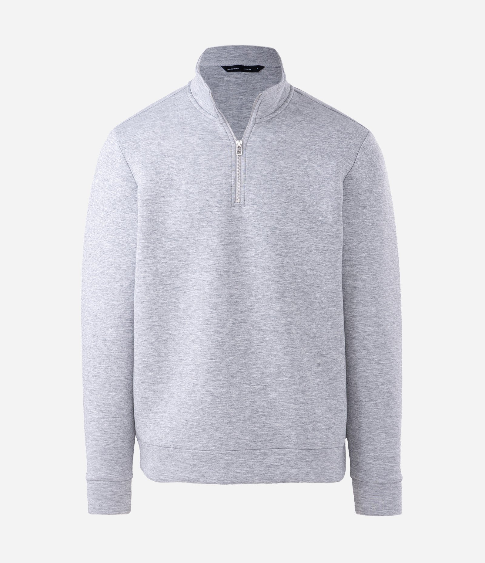 Blusão em Meia Malha Liso com Zíper na Gola Cinza 5