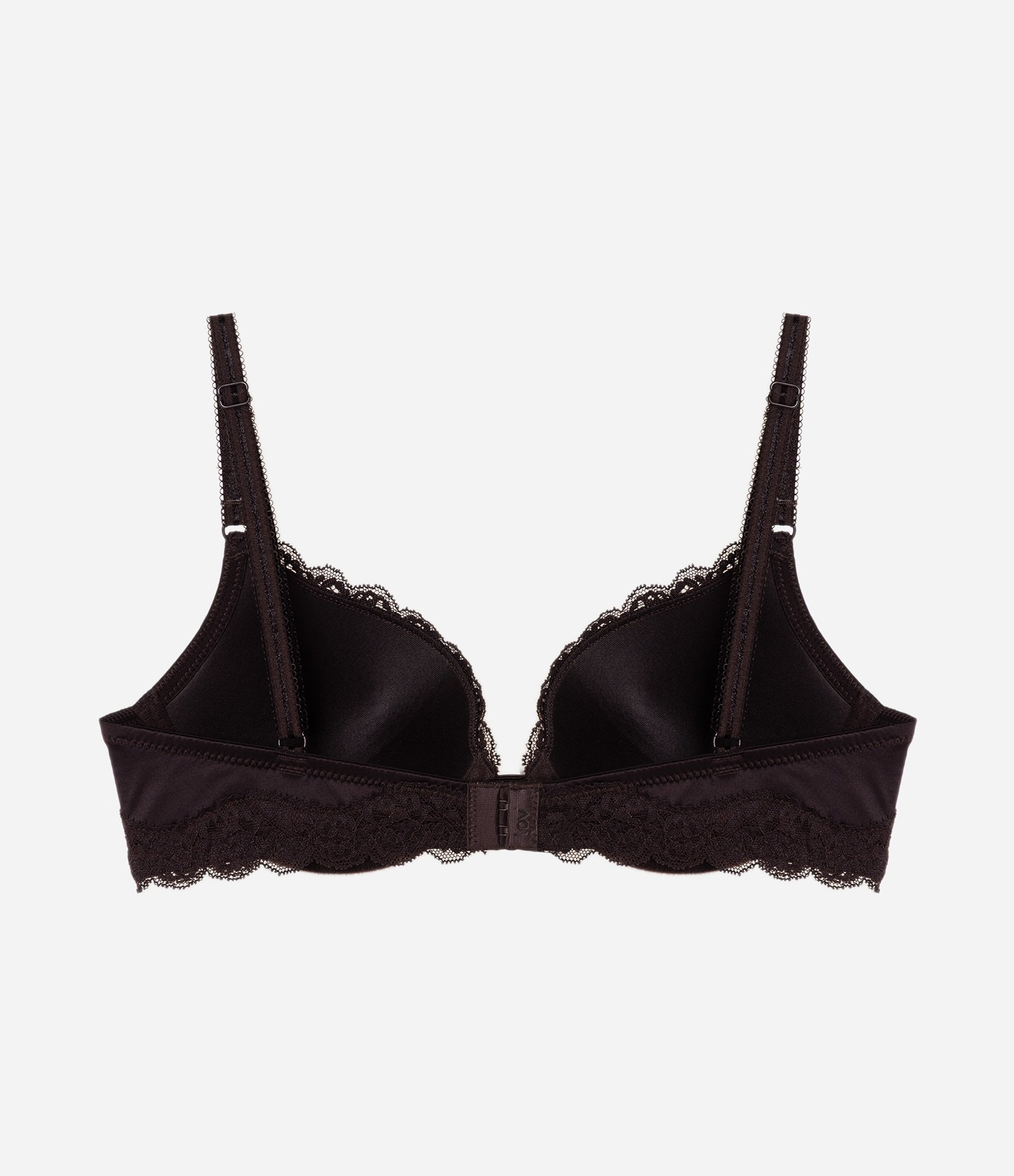 Sutiã Meia Taça em Microfibra com Detalhes em Renda e Bojo Marrom 7