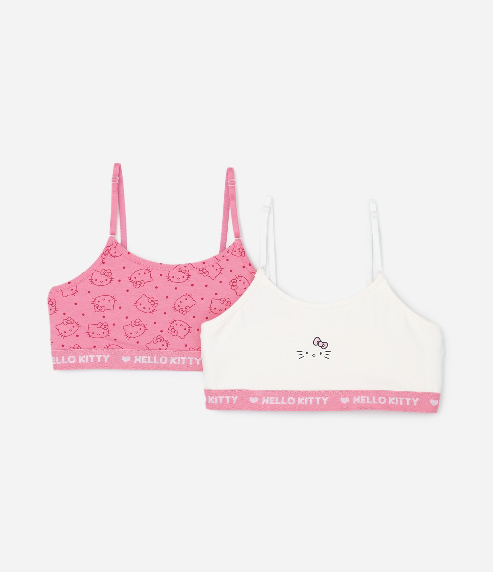 Kit 02 Sutiãs Top Infantis em Algodão com Elástico Hello Kitty - Tam 9 A 14 Anos Multicores 1
