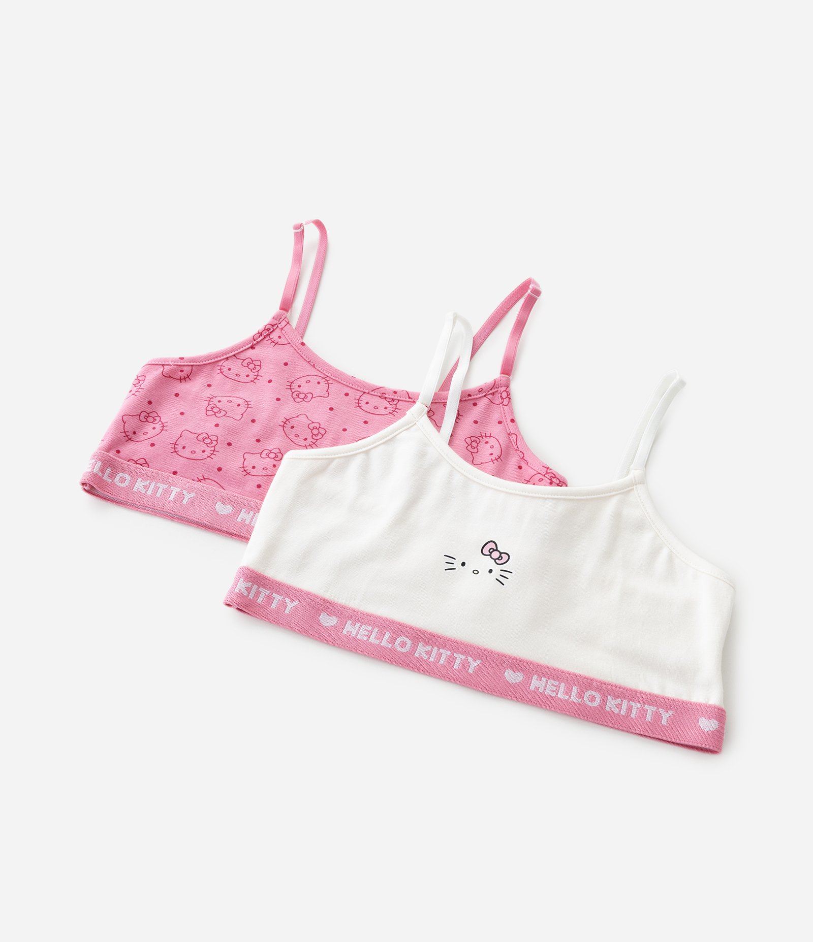 Kit 02 Sutiãs Top Infantis em Algodão com Elástico Hello Kitty - Tam 9 A 14 Anos Multicores 5