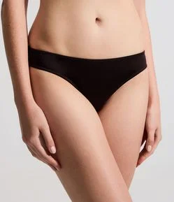 Calcinha Biquíni em Microfibra com Detalhes em Renda