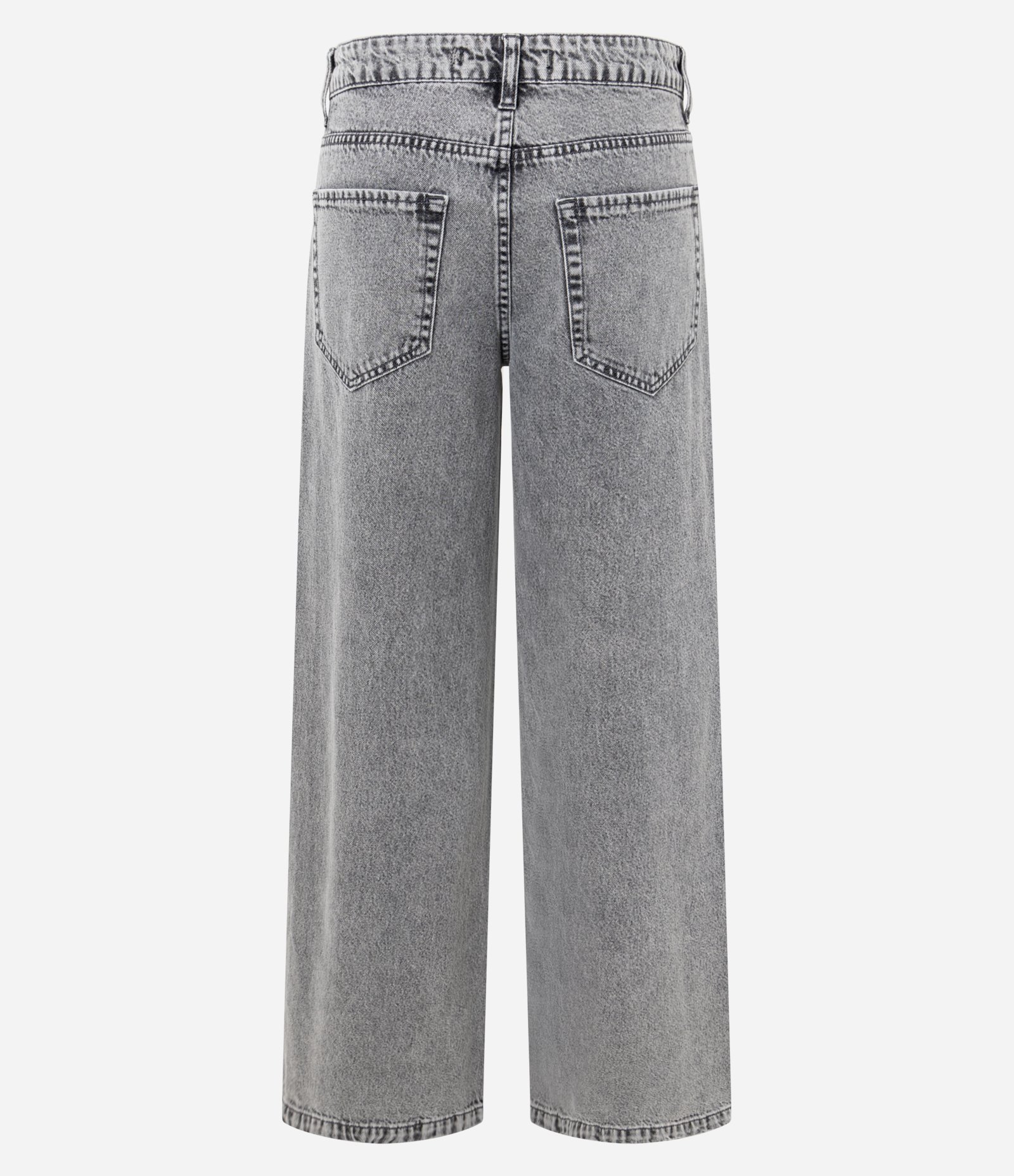 Calça Wide Leg Cintura Baixa em Jeans com Bolsos Preto Estonado 2