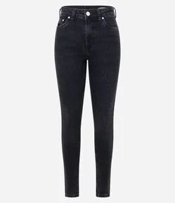Calça Skinny em Jeans com Elastano e Cintura Alta