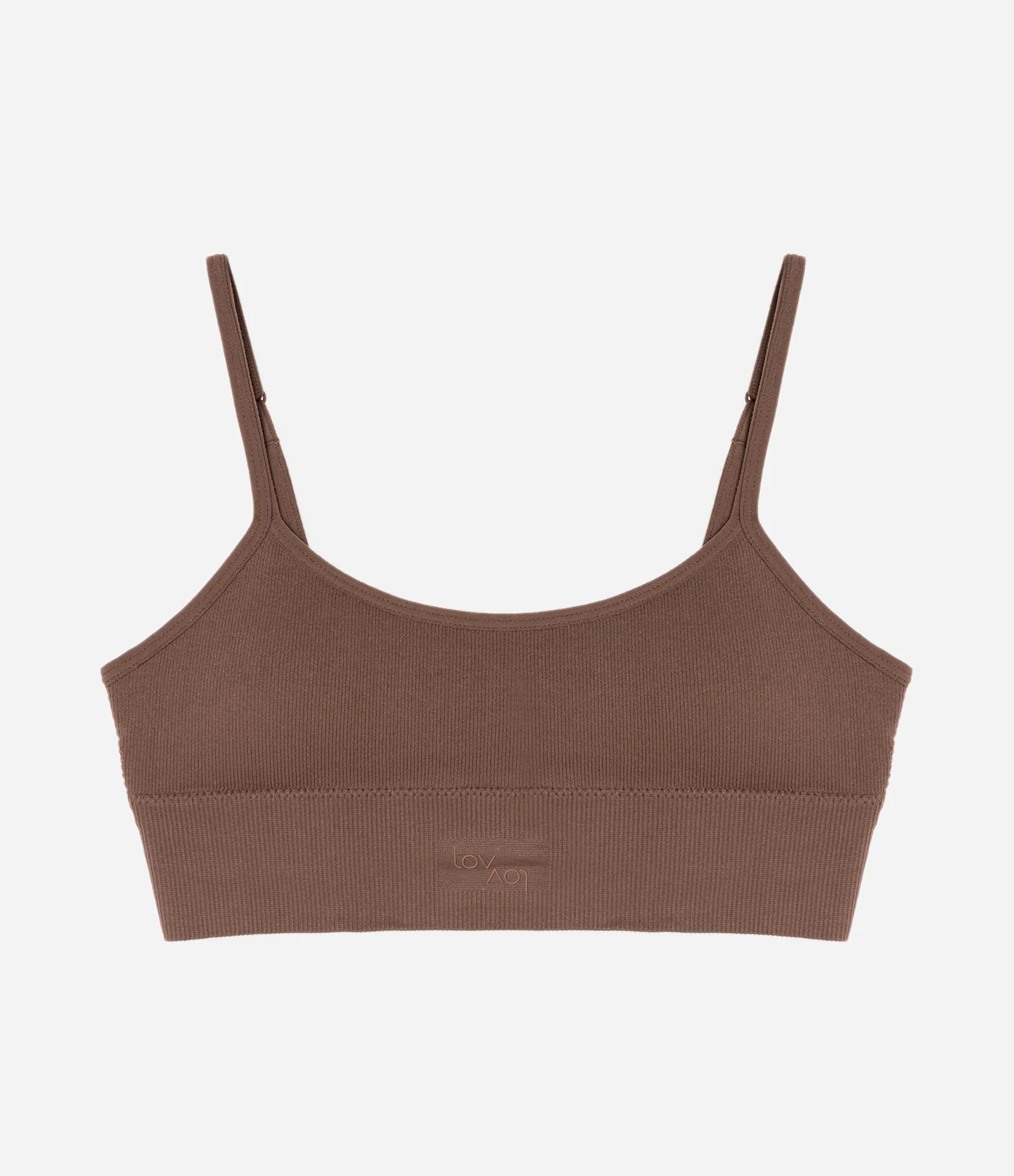 Sutiã Top com Bojo Removível Texturizado Seamless Marrom 5