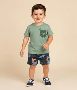 Conjunto Infantil com Estampada Dinossauro – Tam 1 a 5/6 Anos