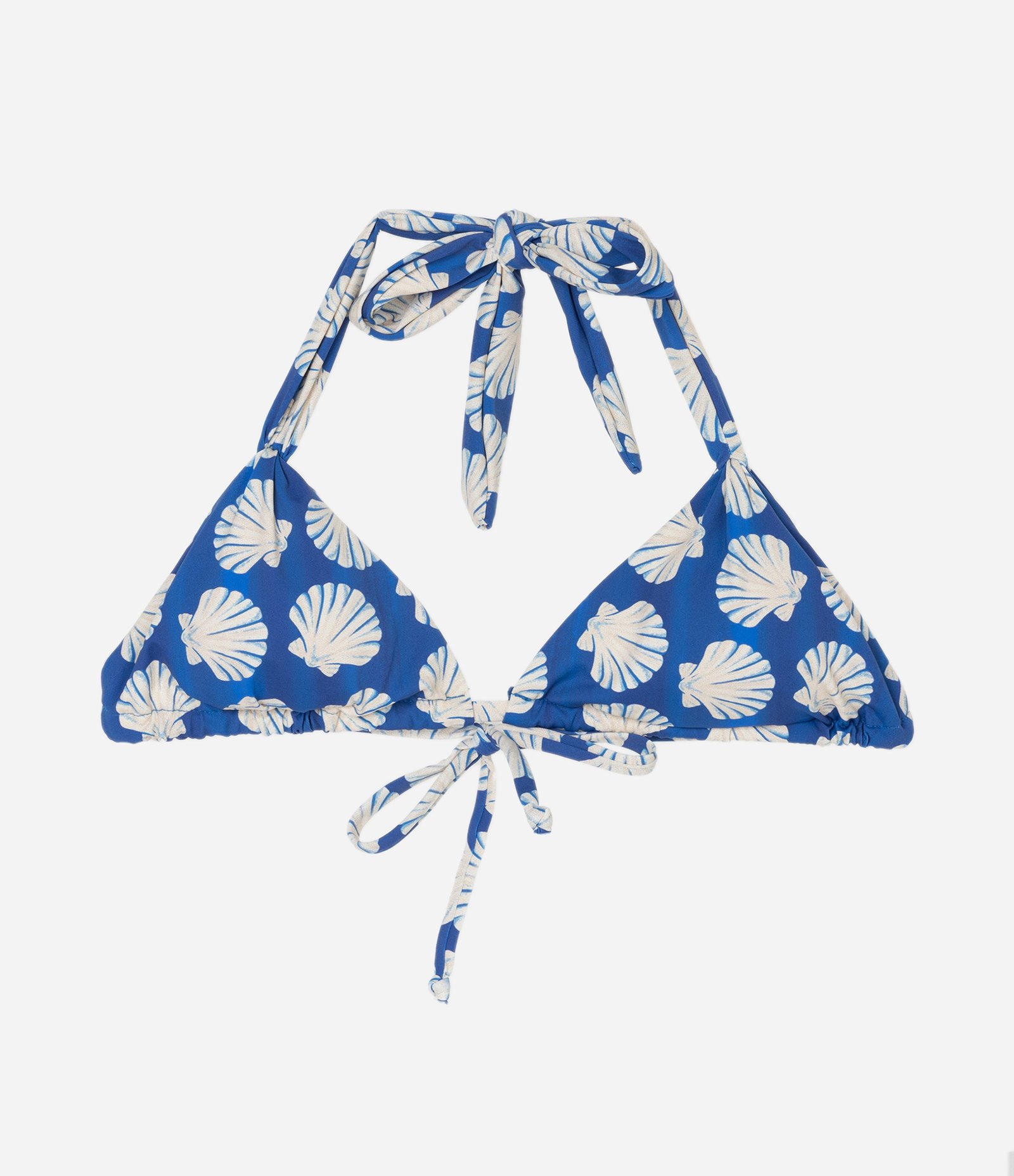 Biquíni Top Cortininha Em Microfibra Com Estampa Conchas Azul 5