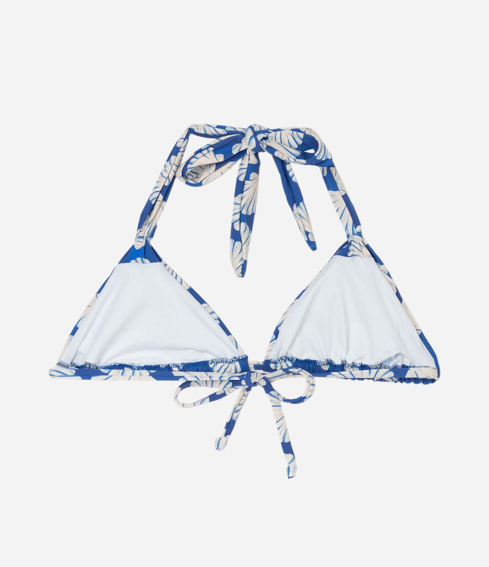 Biquíni Top Cortininha Em Microfibra Com Estampa Conchas Azul 6