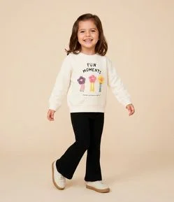 Casaco Comfort Infantil com Flores 3D – Tam 1 a 5/6 Anos